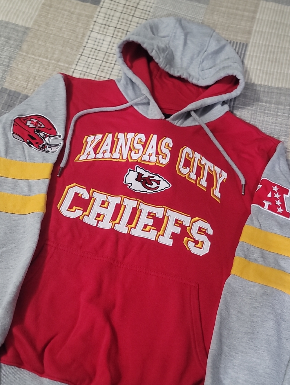 NFL Red Hoodie with Gray and Yellow Details